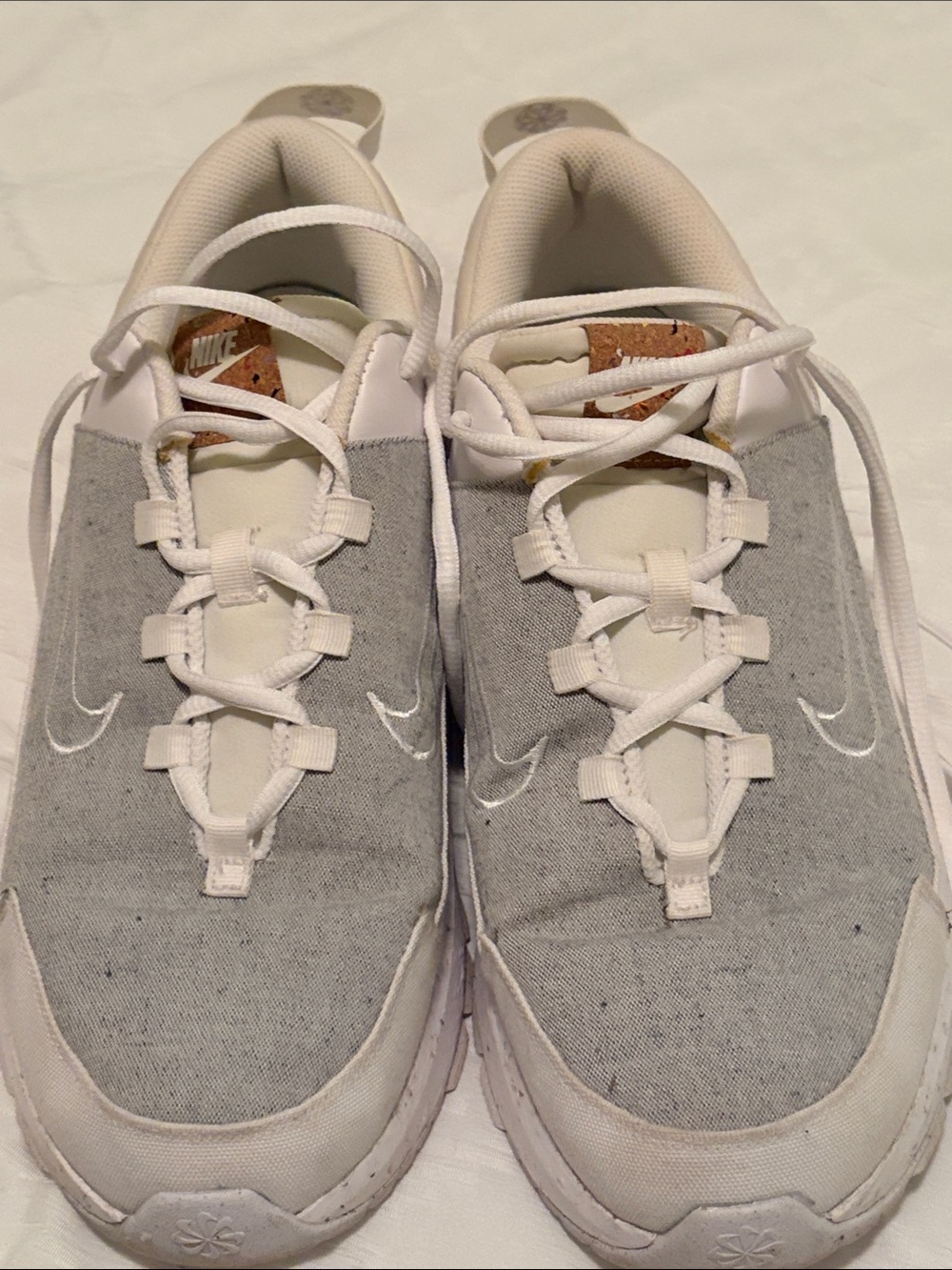 Nike Gray and White Low-Top Sneakers